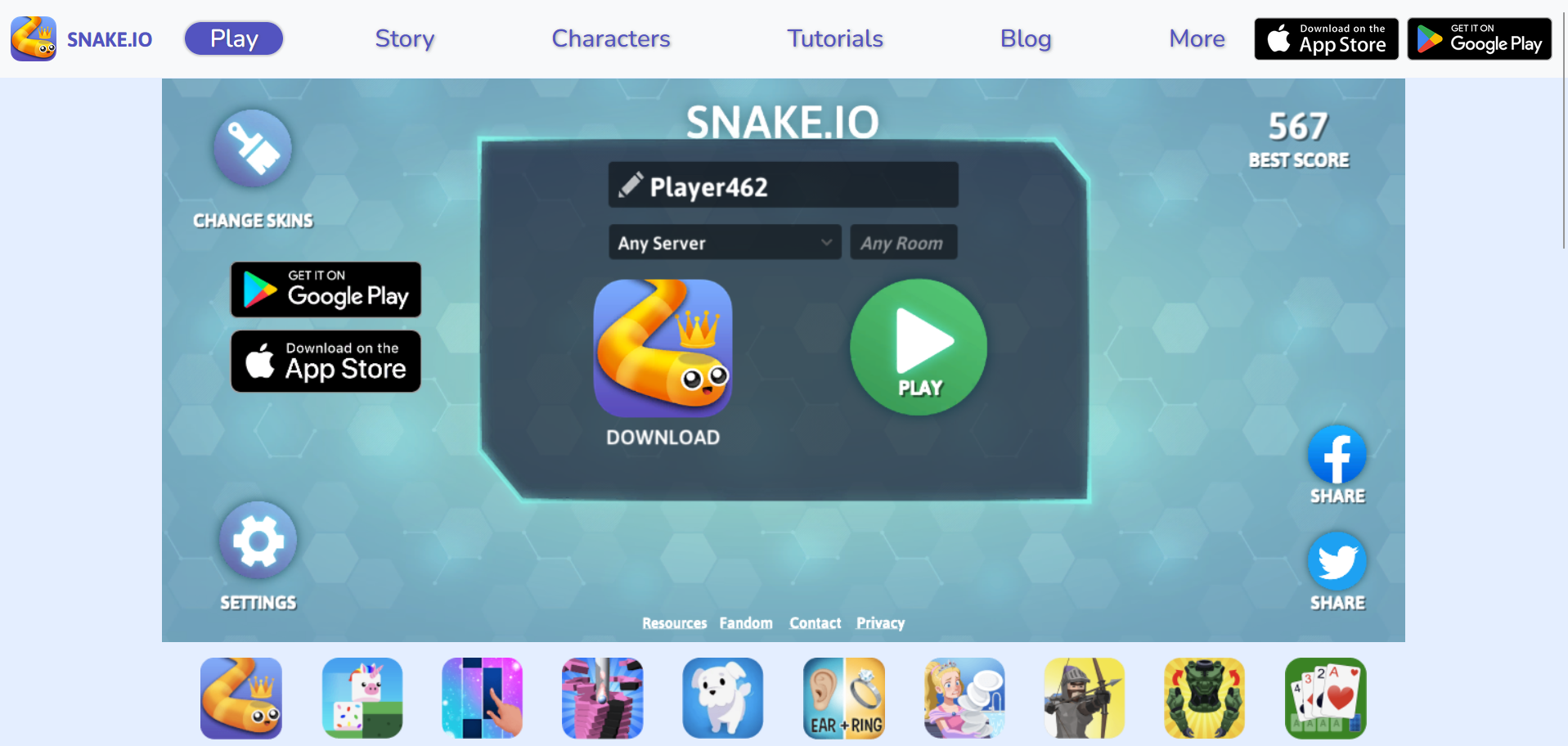 Snake.io Website